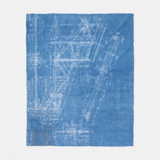 Blauwdruk Structuur Patroon Architectuur Building  Fleece Deken (Voorkant)