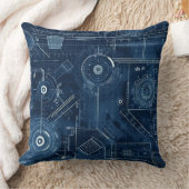 Blauwdruk Technische Tekening Geometrisch Kussen (Deken)