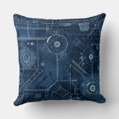 Blauwdruk Technische Tekening Geometrisch Kussen (Achterkant)