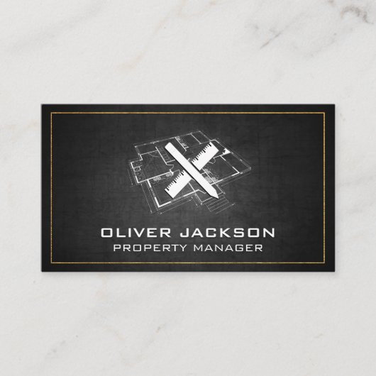 Blauwdruk Top Uitzicht | Hulpmiddelen voor archite Visitekaartje (Voorkant)