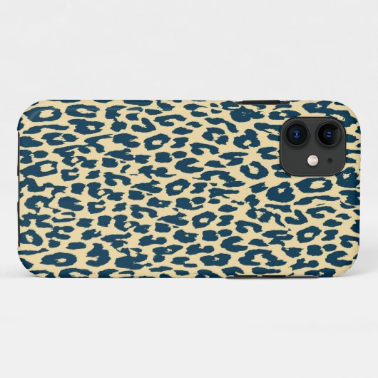  blauwdruk van bladluipaard Case-Mate iPhone case (Achterkant (horizontaal))