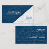 Blauwdruk van blauwe architectuur visitekaartje (Voorkant / Achterkant)