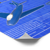 Blauwdruk van de Amerikaanse Saber Poster (Hoek)