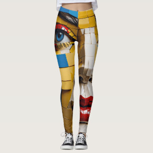 Blauwdruk van de mensheid - Een kubistisch portret Leggings