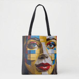 Blauwdruk van de mensheid - Een kubistisch portret Tote Bag