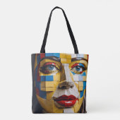 Blauwdruk van de mensheid - Een kubistisch portret Tote Bag (Achterkant)