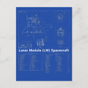 Blauwdruk van de module Lander Lunar (LM) Briefkaart