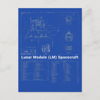 Blauwdruk van de module Lander Lunar (LM) Briefkaart