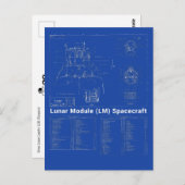 Blauwdruk van de module Lander Lunar (LM) Briefkaart (Voorkant / Achterkant)