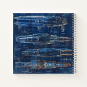 blauwdruk van een ruimteschip notitieboek (Achterkant)