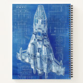 blauwdruk van een ruimteschip notitieboek (Achterkant)