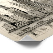 Blauwdruk van een stad poster (Hoek)