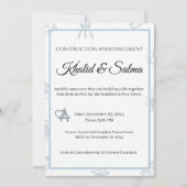 Blauwdruk van Liefde: Trouwkaart met Bouw Thema Ui Kaart (Voorkant)