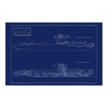 Blauwdruk van onderzeeër U.S.S. Croaker