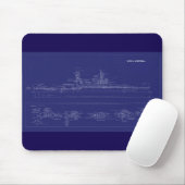 Blauwdruk van slagschip USS Arizona Muismat (Met muis)