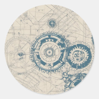 Blauwdruk Versnellingen Architectuur Structurele I Ronde Sticker