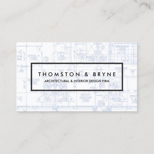 Blauwdruk voor architectenarchitect visitekaartje (Voorkant)