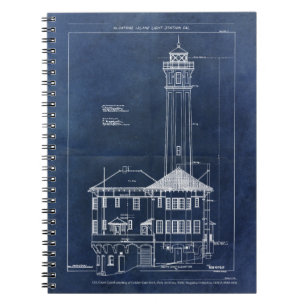 blauwdruk voor de vuurtoren van Alcatraz Island Notitieboek