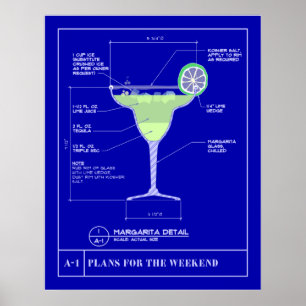 Blauwdruk voor een Margarita Poster