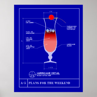 Blauwdruk voor een orkaan poster