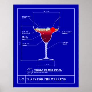 Blauwdruk voor een Tequila Sunrise Poster