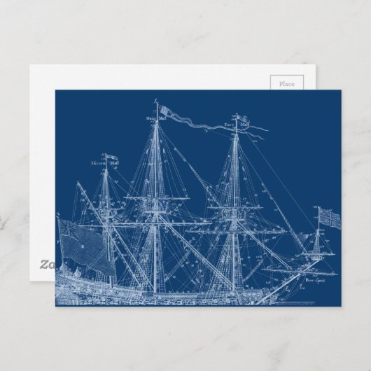 Blauwdruk voor grote verzendkosten briefkaart (Voorkant / Achterkant)