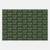 Blauwdruk voor kerstmis met groene Waterverf Boom  Inpakpapier Vel (Voorkant 2)