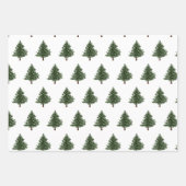Blauwdruk voor kerstmis met groene Waterverf Boom  Inpakpapier Vel (Voorkant)