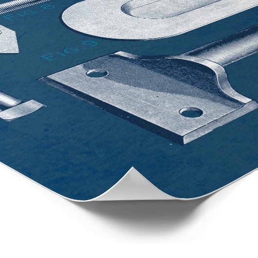  blauwdruk voor Poster van handvatten (Hoek)