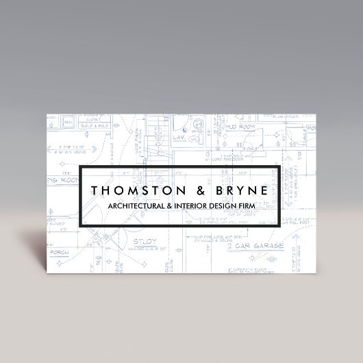 Blauwdruk voor thuisbouw en architectuur visitekaartje