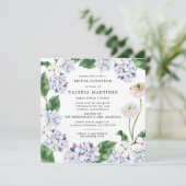 Blauwdruk Witte rozenbridal Luncheon Square Kaart (Staand voorkant)