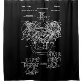 Blauwdrukdiagram van  motorblok - Mannen Douchegordijn (Voorkant)