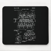 Blauwdrukdiagram van  motorblok - Mannen Muismat (Voorkant)