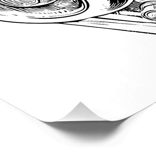 Blauwdrukdiagram van  motorblok - Mannen Perfect Poster (Hoek)