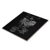 Blauwdrukdiagram van  motorblok - Mannen Tegeltje (Zijkant)