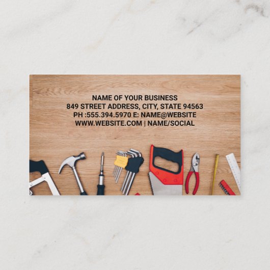 Blauwdrukken | Bouwgereedschap Visitekaartje (Achterkant)