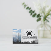 Blauwdrukken | Bouwnijverheid Logo | Eigenschappen Visitekaartje (Staand voorkant)