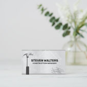 Blauwdrukken | Hamer en nagels Visitekaartje (Staand voorkant)