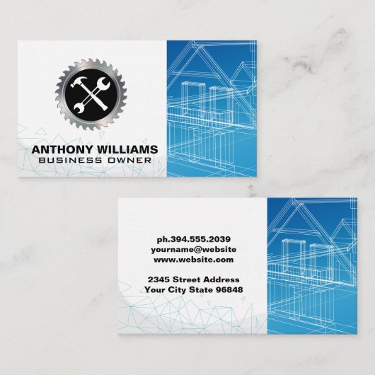Blauwdrukken | Hamer Sleutel Zaag Visitekaartje (Voorkant / Achterkant)
