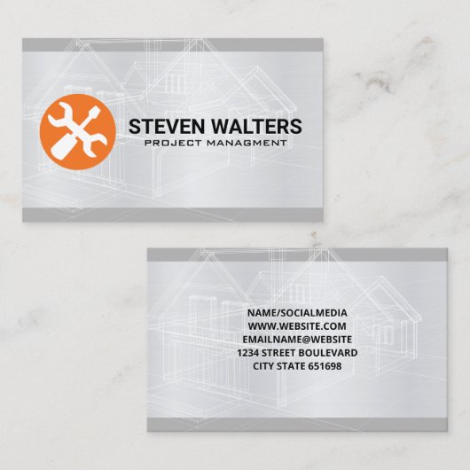 Blauwdrukken | Hardware Gereedschap Visitekaartje (Voorkant / Achterkant)