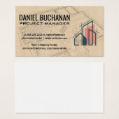 Blauwdrukken | Hout | Architect Logo Visitekaartje (Voorkant /achterkant)