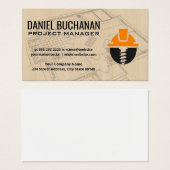 Blauwdrukken | Hout | Bouwnijverheid Logo Visitekaartje (Voorkant /achterkant)