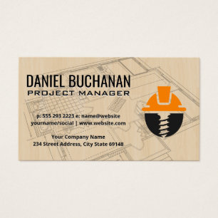 Blauwdrukken   Hout   Bouwnijverheid Logo Visitekaartje