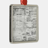 Blauwdrukken Metalen Ornament (Rechts)