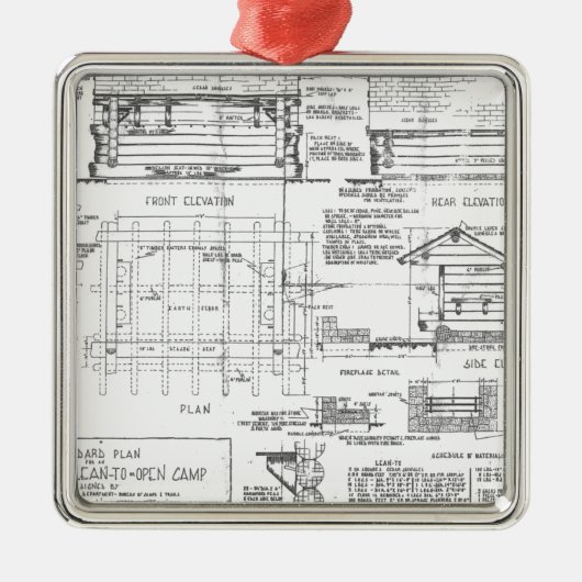 Blauwdrukken Metalen Ornament (Voorkant)