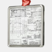 Blauwdrukken Metalen Ornament (Links)