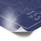 Blauwdrukken P van het  Washington Monument Plan Foto Afdruk (Hoek)