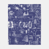 Blauwdrukken van Da Vinci // Fleece Deken (Voorkant)