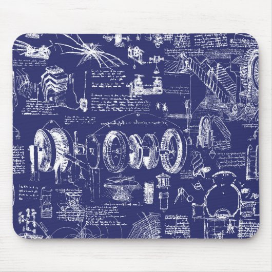 Blauwdrukken van Da Vinci // Muismat (Voorkant)