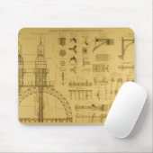 Blauwdrukken voor Eiffel Tower Muismat (Met muis)